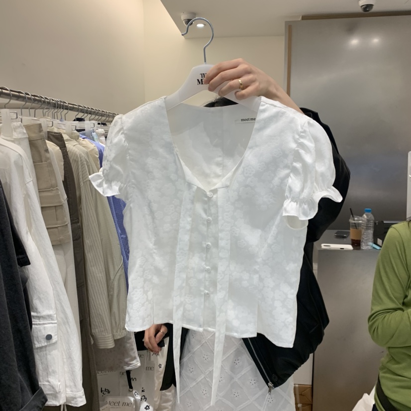 MEET ME韓國東大門代購女裝新品推薦時尚人氣襯衫蕾絲衫MEET ME襯衫/蕾絲衫圖色1