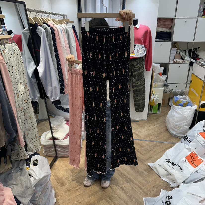 DE LINE韓國直郵實拍女裝新款人氣26春夏時尚休閑褲荷葉邊DE LINE休閑褲圖色3