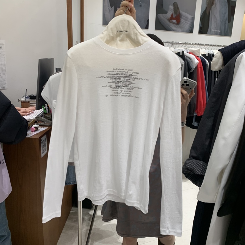 TEMPTING韓國直郵女士新款職業休閑時尚推薦熱賣26春夏長袖T恤TEMPTING長袖T恤圖色1