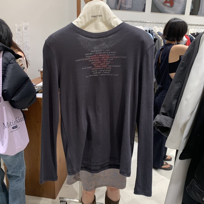 TEMPTING韓國直郵女士新款職業休閑時尚推薦熱賣26春夏長袖T恤TEMPTING長袖T恤圖色2