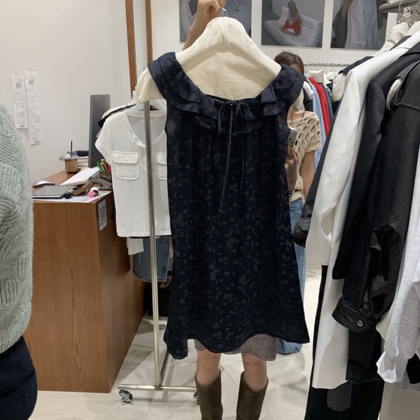 TEMPTING韓國直郵實拍女士新品人氣時尚熱賣連衣裙荷葉邊TEMPTING連衣裙