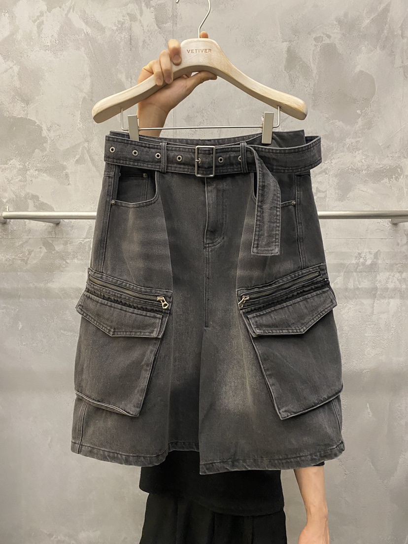 THE VETIVER-A韓國代購女裝新款職業半身裙中短裙含腰帶口袋VETIVER半身裙/中短裙圖色1