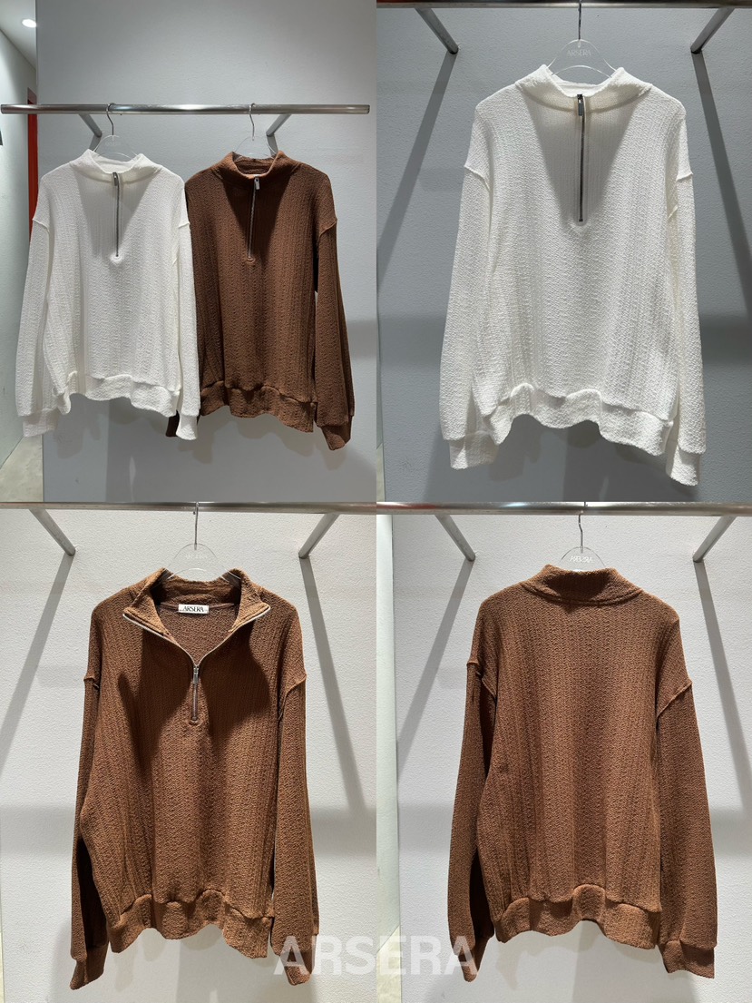 ARSERA韓國直郵實拍女士新款26春夏推薦職業熱賣針織衫拉鏈ARSERA針織衫