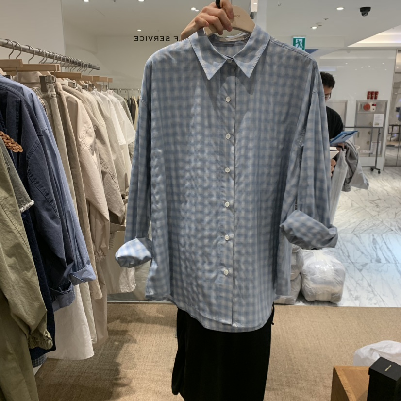 SELF SERVICE韓國直郵女裝新款推薦休閑時尚襯衫蕾絲衫格紋SELF SERVICE襯衫/蕾絲衫圖色1