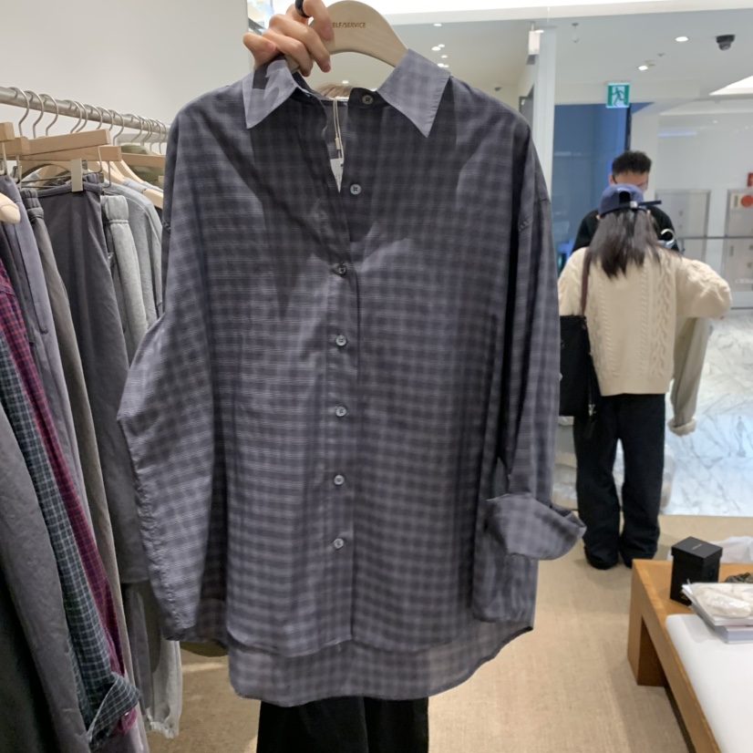 SELF SERVICE韓國直郵女裝新款推薦休閑時尚襯衫蕾絲衫格紋SELF SERVICE襯衫/蕾絲衫圖色2