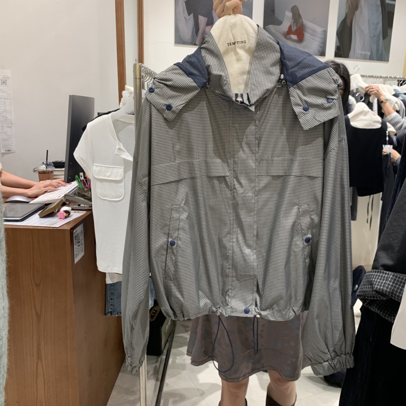 TEMPTING韓國直郵實拍女裝新款時尚推薦休閑熱賣夾克格子TEMPTING夾克圖色1