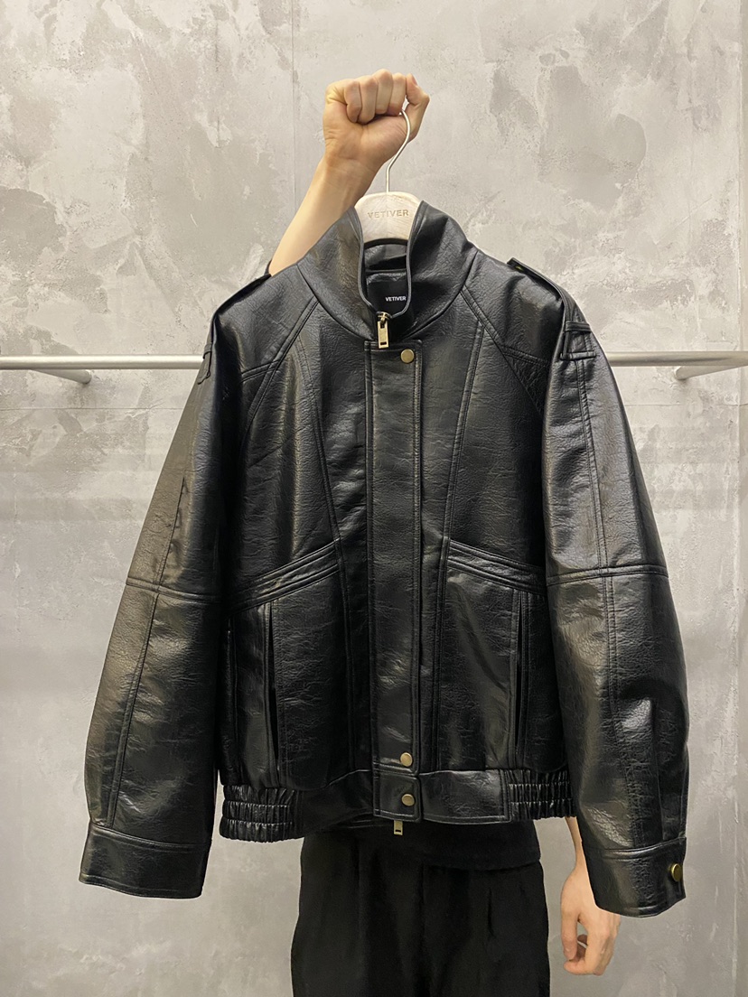 THE VETIVER-A韓國東大門直郵女裝新品26春夏熱賣時尚皮衣VETIVER皮衣圖色1