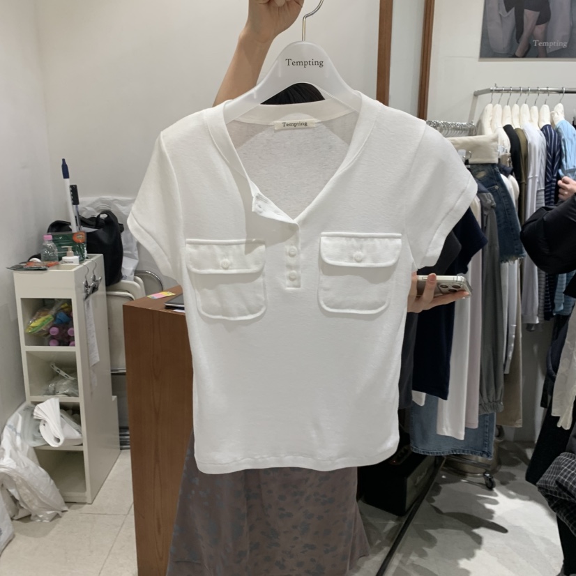 TEMPTING韓國直郵實拍女裝新款時尚熱賣職業人氣推薦休閑T恤TEMPTINGT恤圖色1
