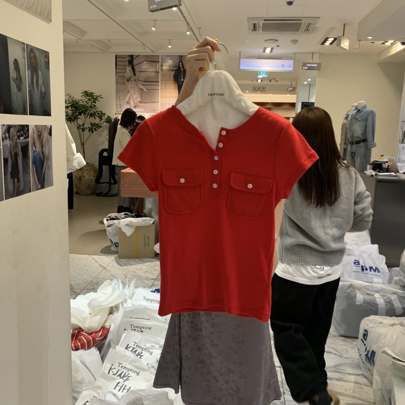 TEMPTING韓國直郵實拍女裝新款時尚熱賣職業人氣推薦休閑T恤TEMPTINGT恤圖色5