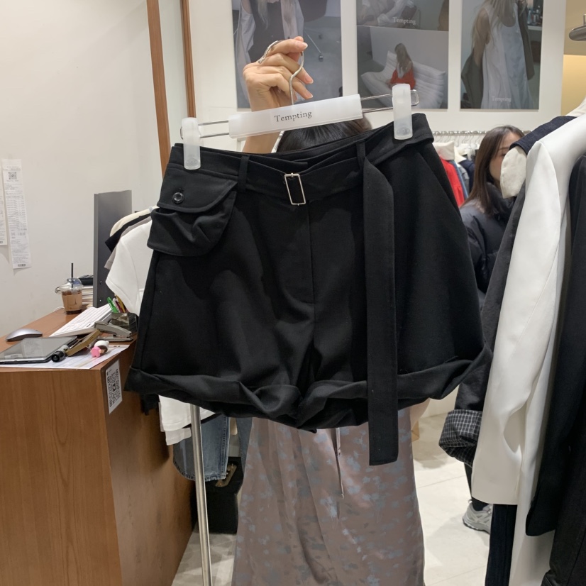 TEMPTING韓國直郵女裝新款推薦休閑熱賣時尚職業短褲含腰帶TEMPTING短褲圖色2