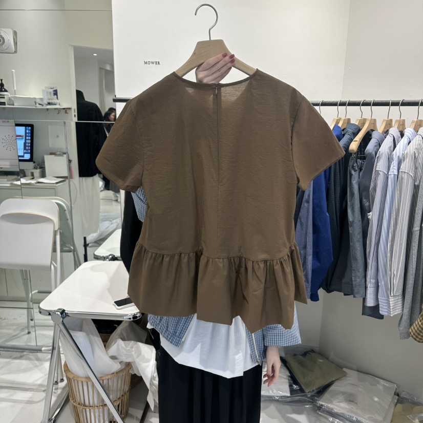 MOWER韓國直郵實拍女裝新品推薦人氣休閑26春夏襯衫蕾絲衫MOWER襯衫/蕾絲衫