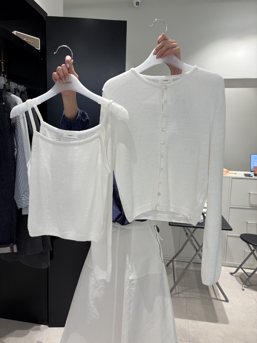 CREAM-P韓國直郵實拍女士新品時尚職業套裝兩件套亞麻布CREAM-P套裝圖色1