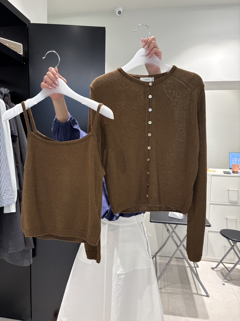 CREAM-P韓國直郵實拍女士新品時尚職業套裝兩件套亞麻布CREAM-P套裝圖色2