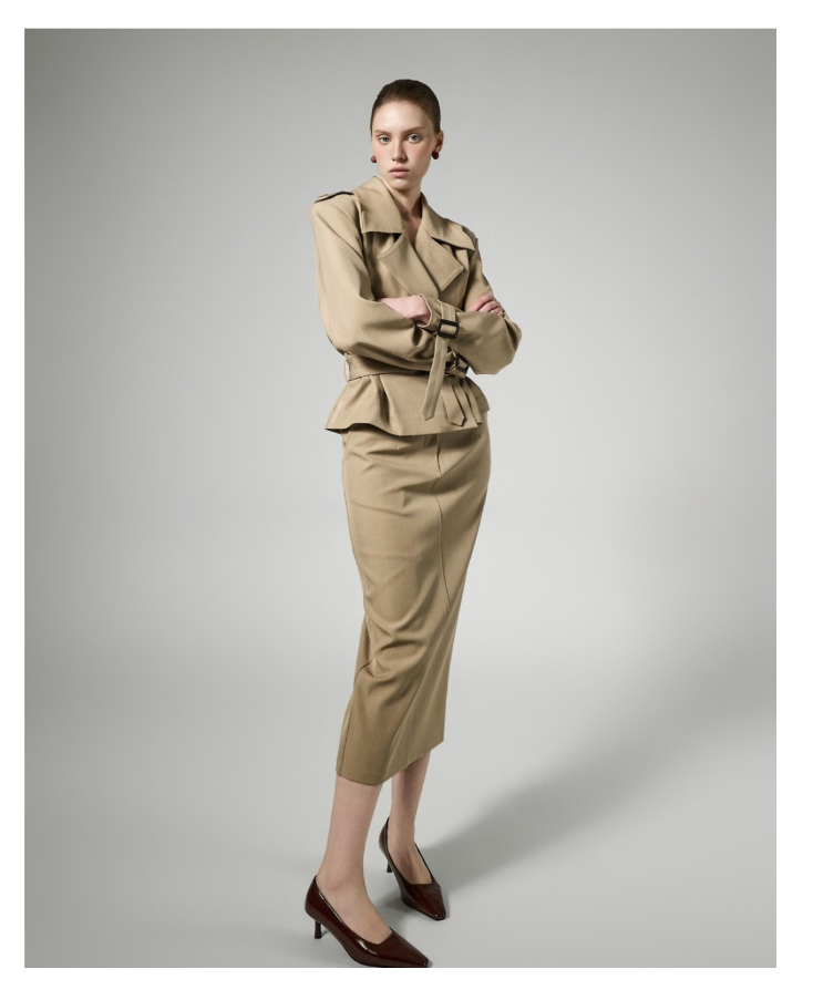 TANIA韓國東大門代購女裝新款職業人氣26春夏時尚夾克含腰帶TANIA夾克