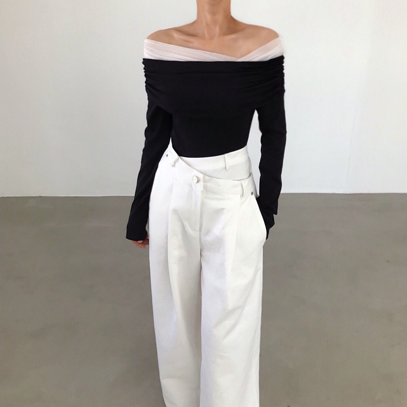 2TWO MOON韓國直郵實拍女裝新款時尚休閑26春夏職業長袖T恤2TWO MOON長袖T恤