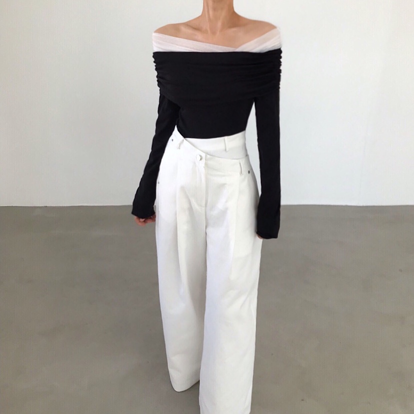 2TWO MOON韓國直郵實拍女裝新款時尚休閑26春夏職業長袖T恤2TWO MOON長袖T恤圖色1