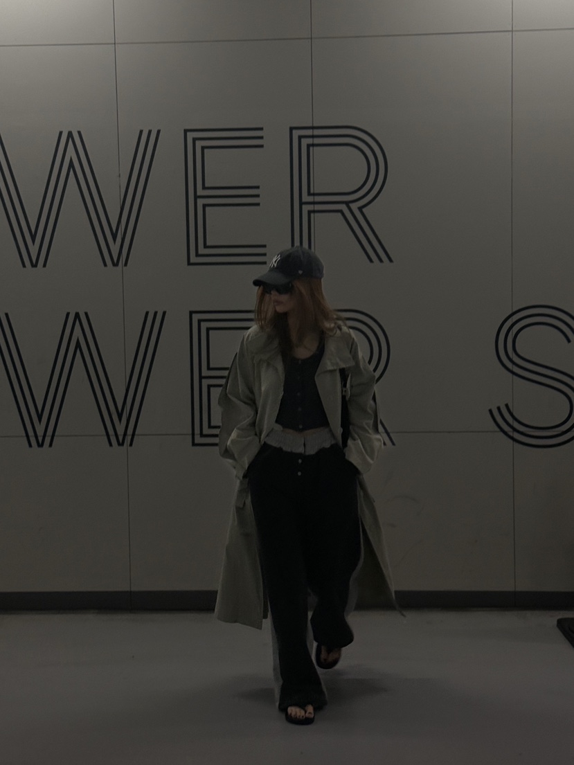 ZEROZERO韓國直郵女士新款26春夏職業休閑熱賣長款風衣高領ZEROZERO長款風衣