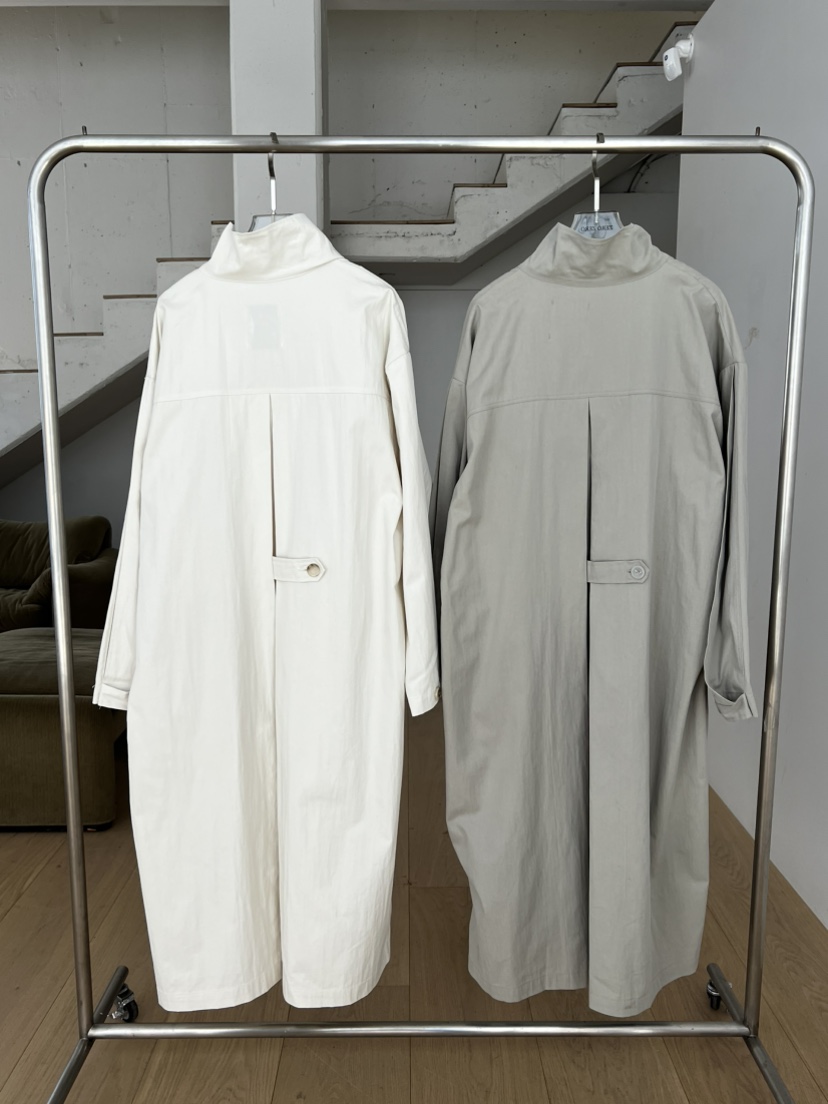 ZEROZERO韓國直郵女士新款26春夏職業休閑熱賣長款風衣高領ZEROZERO長款風衣