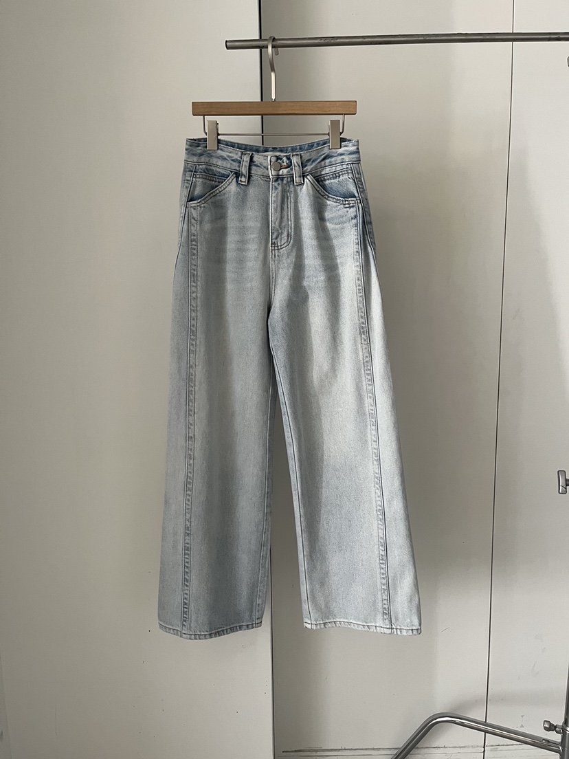 DARAK韓國東大門代購女士新款推薦熱賣休閑26春夏牛仔褲雙排扣DARAK牛仔褲圖色1