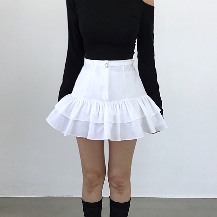 2TWO MOON韓國東大門代購女裝新款休閑職業26春夏短裙腰帶2TWO MOON短裙