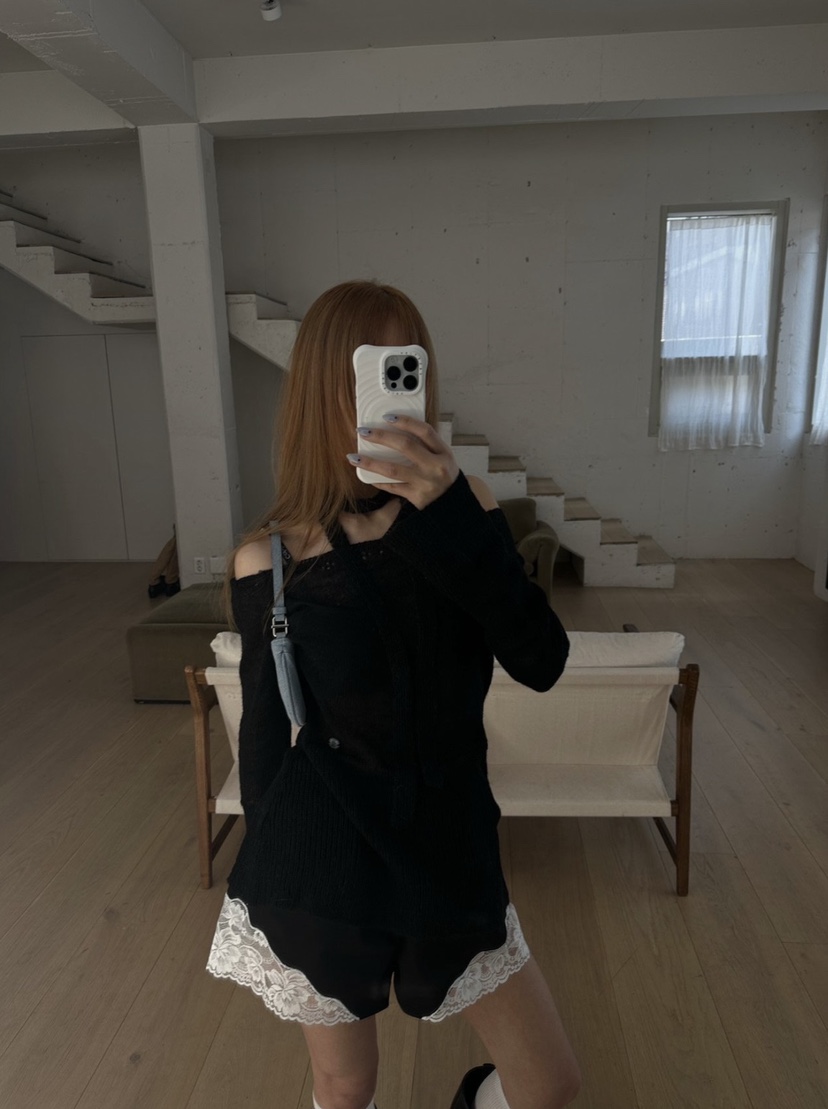 ZEROZERO韓國東大門直郵女士新款推薦人氣熱賣針織衫含脖帶ZEROZERO針織衫