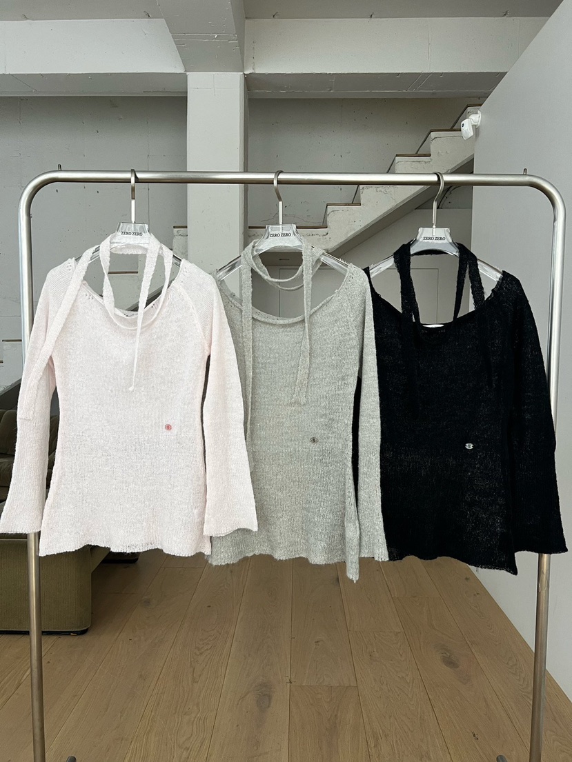 ZEROZERO韓國東大門直郵女士新款推薦人氣熱賣針織衫含脖帶ZEROZERO針織衫