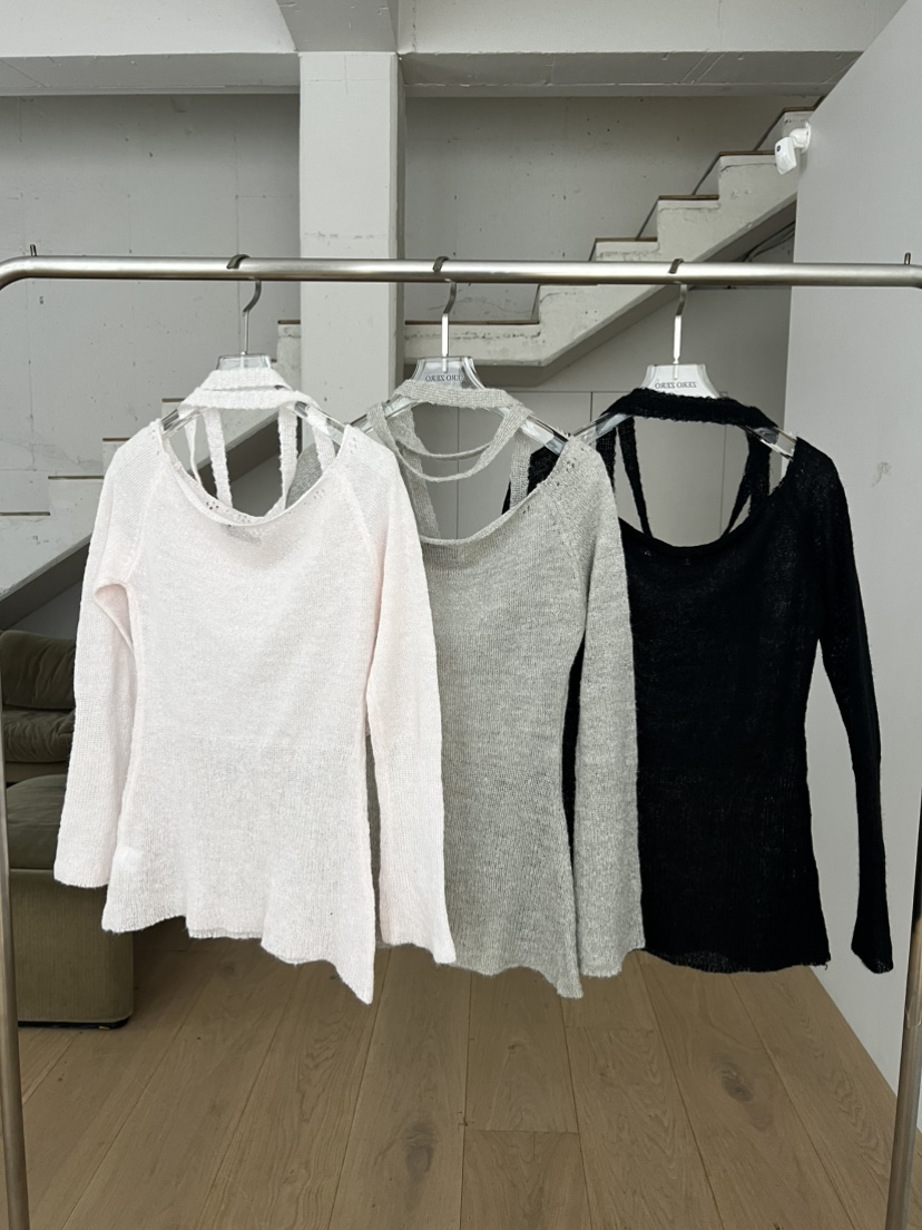 ZEROZERO韓國東大門直郵女士新款推薦人氣熱賣針織衫含脖帶ZEROZERO針織衫