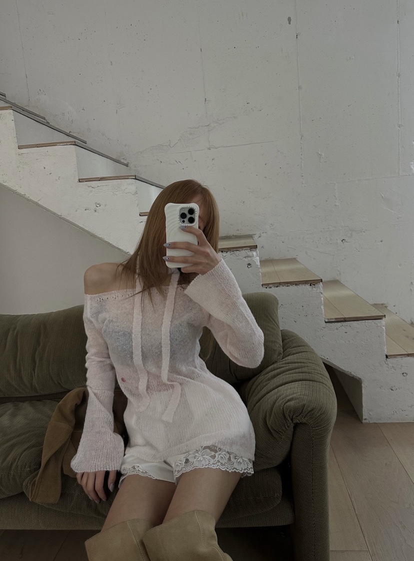 ZEROZERO韓國東大門直郵女士新款推薦人氣熱賣針織衫含脖帶ZEROZERO針織衫圖色1