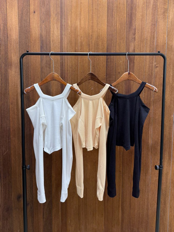 2TWO MOON韓國東大門代購女士新品熱賣26春夏長袖T恤露肩2TWO MOON長袖T恤