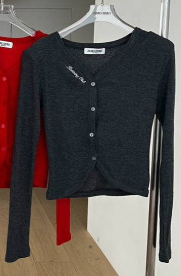 ZEROZERO韓國東大門代購女裝新款熱賣針織衫華夫格刺繡開衫ZEROZERO針織衫圖色4