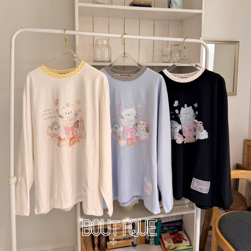 BOUTIQUE-L韓國直郵實拍女士新品職業人氣熱賣26春夏長袖T恤BOUTIQUE-L長袖T恤
