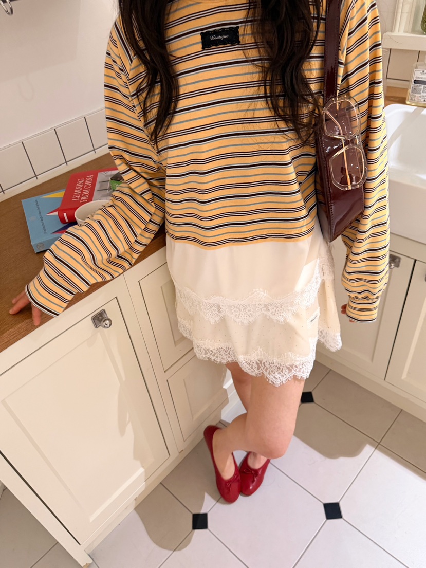 BOUTIQUE-L韓國東大門直郵女裝新品人氣休閑26春夏長袖T恤BOUTIQUE-L長袖T恤