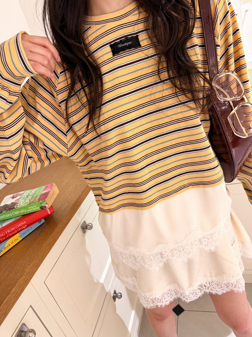 BOUTIQUE-L韓國東大門直郵女裝新品人氣休閑26春夏長袖T恤BOUTIQUE-L長袖T恤