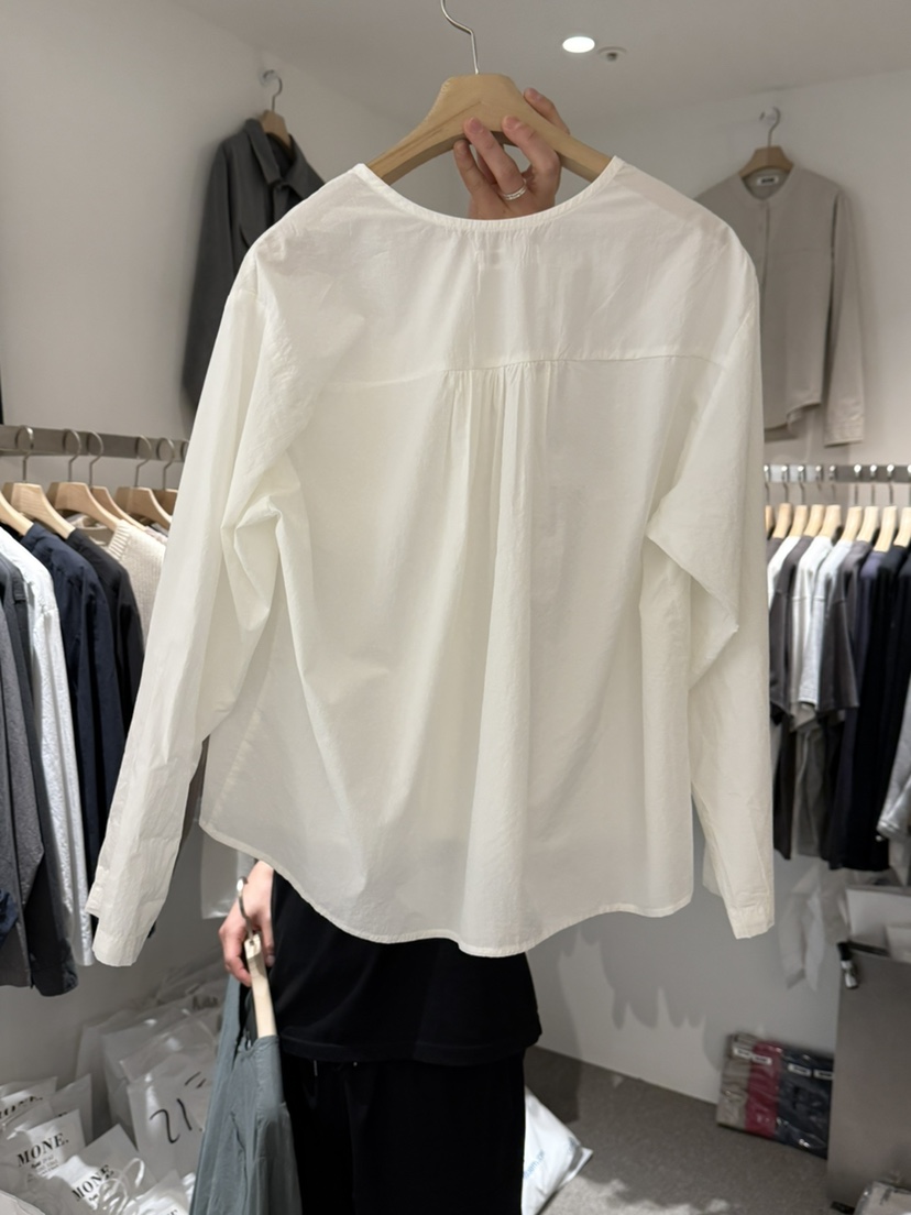 MONE-A韓國東大門代購女裝新品26春夏時尚襯衫蕾絲衫口袋MONE-A襯衫/蕾絲衫