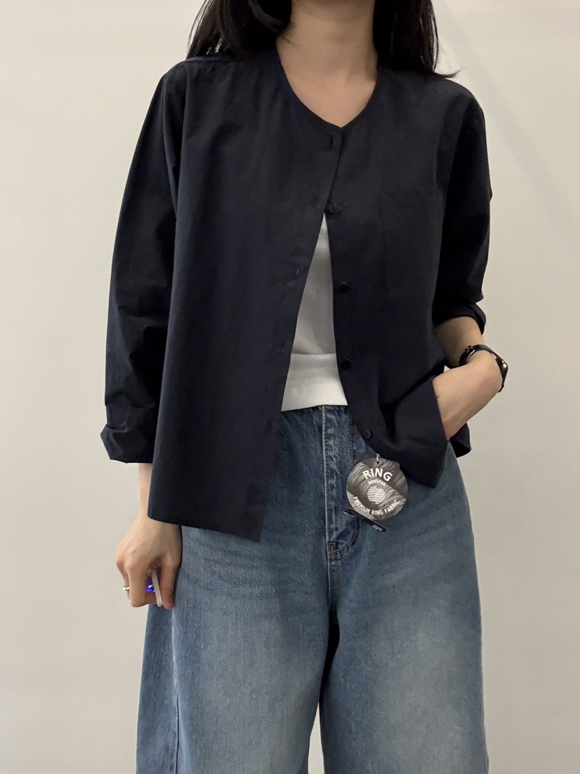 MONE-A韓國東大門代購女裝新品26春夏時尚襯衫蕾絲衫口袋MONE-A襯衫/蕾絲衫