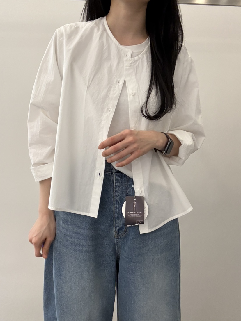 MONE-A韓國東大門代購女裝新品26春夏時尚襯衫蕾絲衫口袋MONE-A襯衫/蕾絲衫