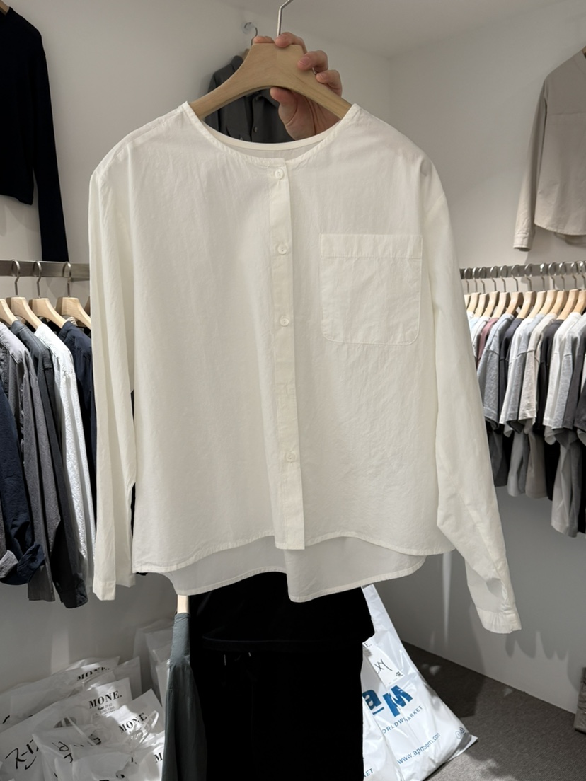 MONE-A韓國東大門代購女裝新品26春夏時尚襯衫蕾絲衫口袋MONE-A襯衫/蕾絲衫圖色1