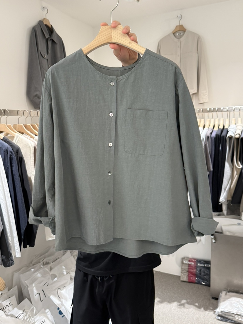 MONE-A韓國東大門代購女裝新品26春夏時尚襯衫蕾絲衫口袋MONE-A襯衫/蕾絲衫圖色2