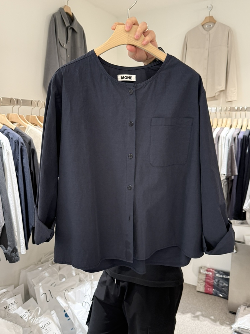 MONE-A韓國東大門代購女裝新品26春夏時尚襯衫蕾絲衫口袋MONE-A襯衫/蕾絲衫圖色4