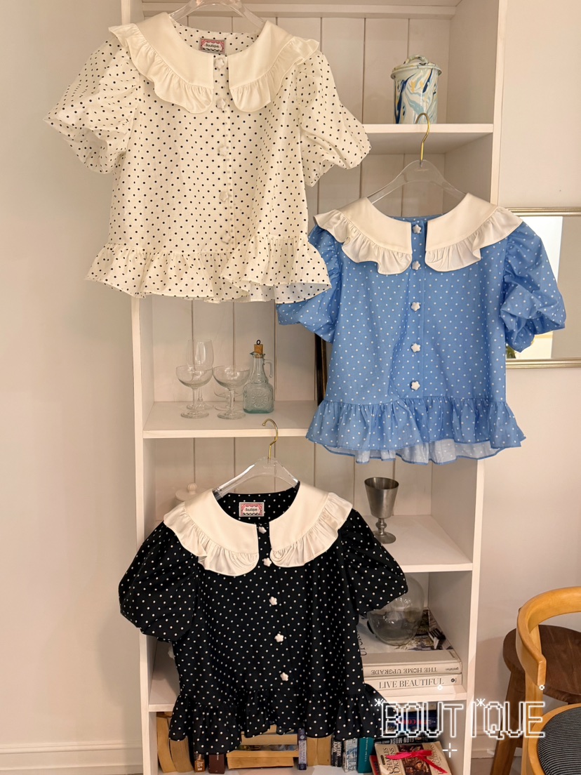 BOUTIQUE-L韓國代購女裝新品休閑熱賣人氣襯衫蕾絲衫復古BOUTIQUE-L襯衫/蕾絲衫