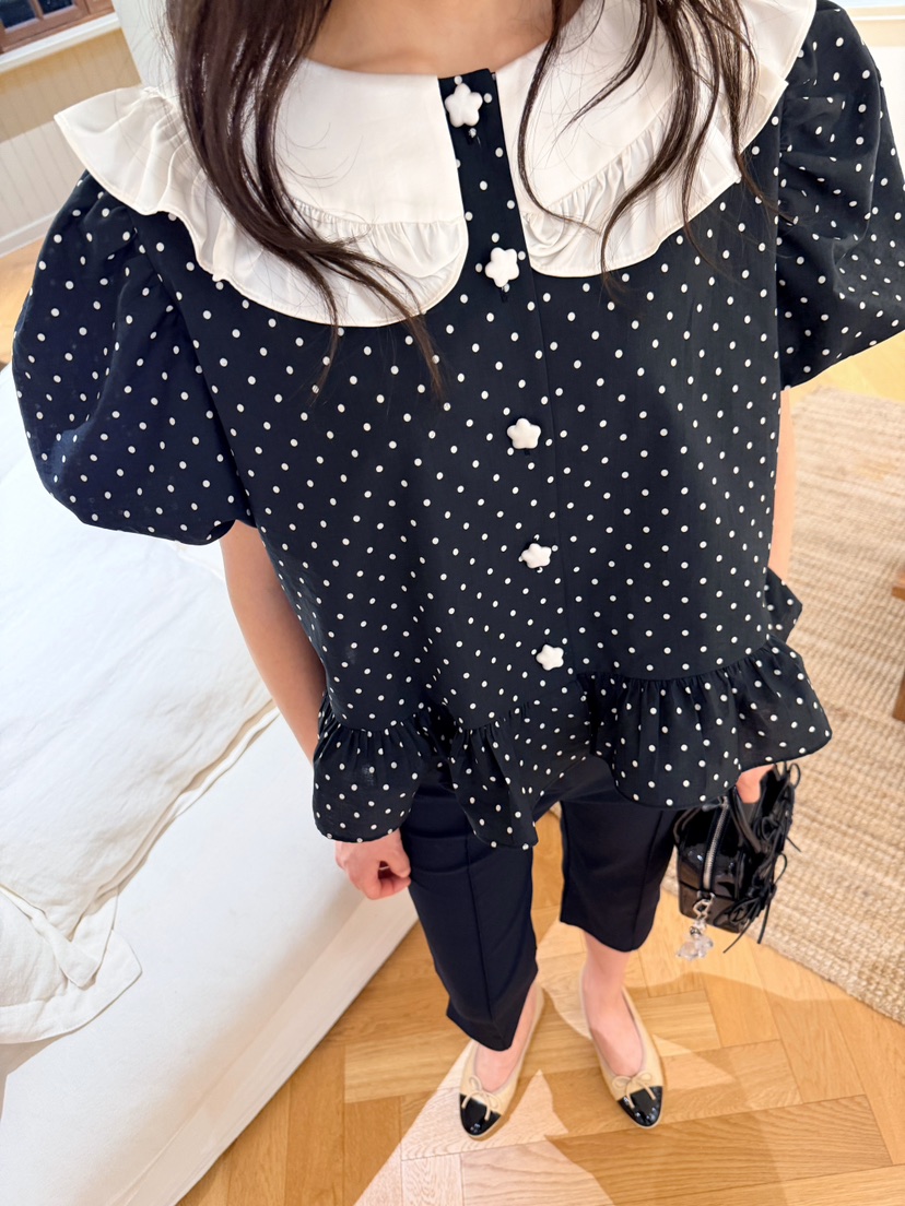 BOUTIQUE-L韓國代購女裝新品休閑熱賣人氣襯衫蕾絲衫復古BOUTIQUE-L襯衫/蕾絲衫