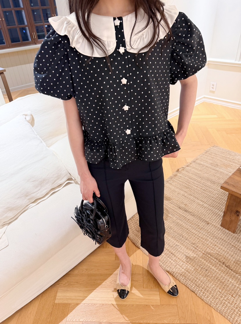 BOUTIQUE-L韓國代購女裝新品休閑熱賣人氣襯衫蕾絲衫復古BOUTIQUE-L襯衫/蕾絲衫