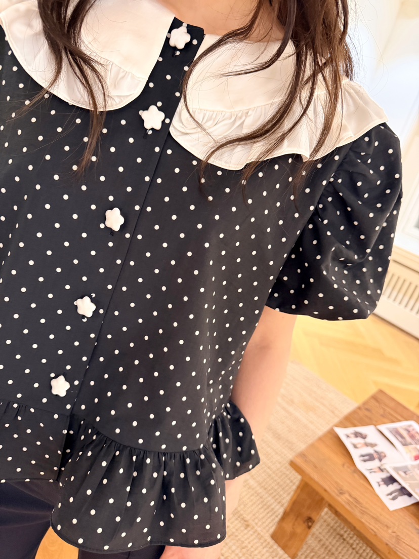 BOUTIQUE-L韓國代購女裝新品休閑熱賣人氣襯衫蕾絲衫復古BOUTIQUE-L襯衫/蕾絲衫