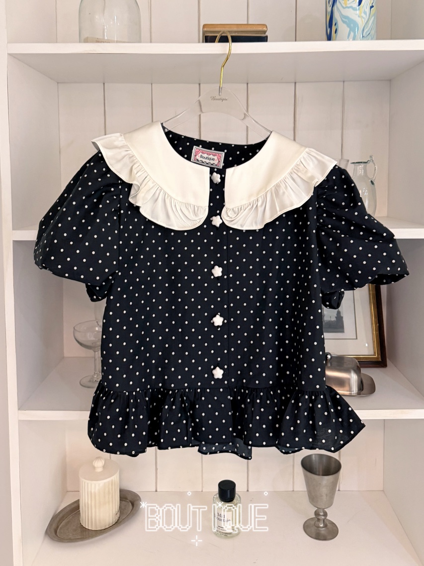 BOUTIQUE-L韓國代購女裝新品休閑熱賣人氣襯衫蕾絲衫復古BOUTIQUE-L襯衫/蕾絲衫圖色3