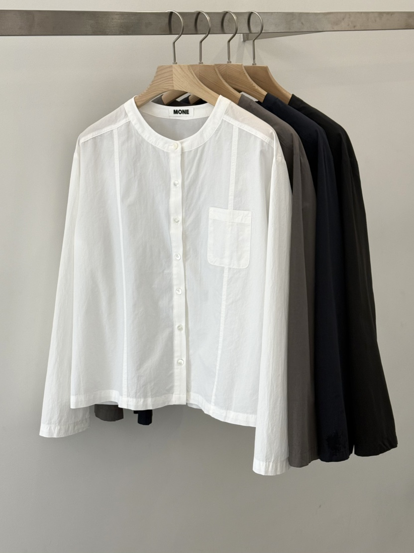 MONE-A韓國代購女裝新款職業推薦時尚熱賣襯衫蕾絲衫口袋MONE-A襯衫/蕾絲衫