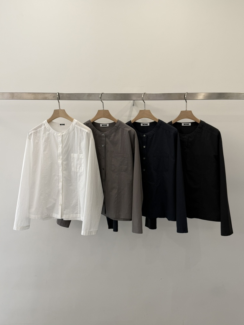 MONE-A韓國代購女裝新款職業推薦時尚熱賣襯衫蕾絲衫口袋MONE-A襯衫/蕾絲衫