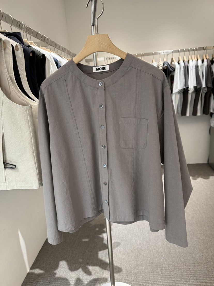 MONE-A韓國代購女裝新款職業推薦時尚熱賣襯衫蕾絲衫口袋MONE-A襯衫/蕾絲衫圖色4