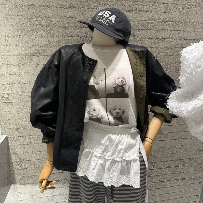 JUNI韓國直郵女士新款26春夏時尚人氣夾克兩面穿皮革雙面my juni夾克圖色2