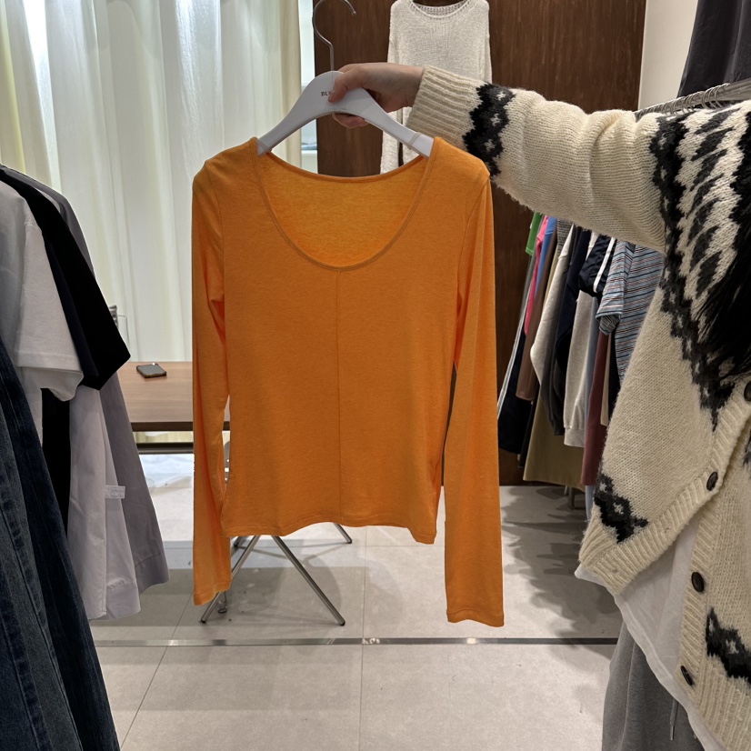 BUCKLE韓國東大門直郵女裝新品休閑時尚熱賣人氣長袖T恤雙面BUCKLE長袖T恤圖色3