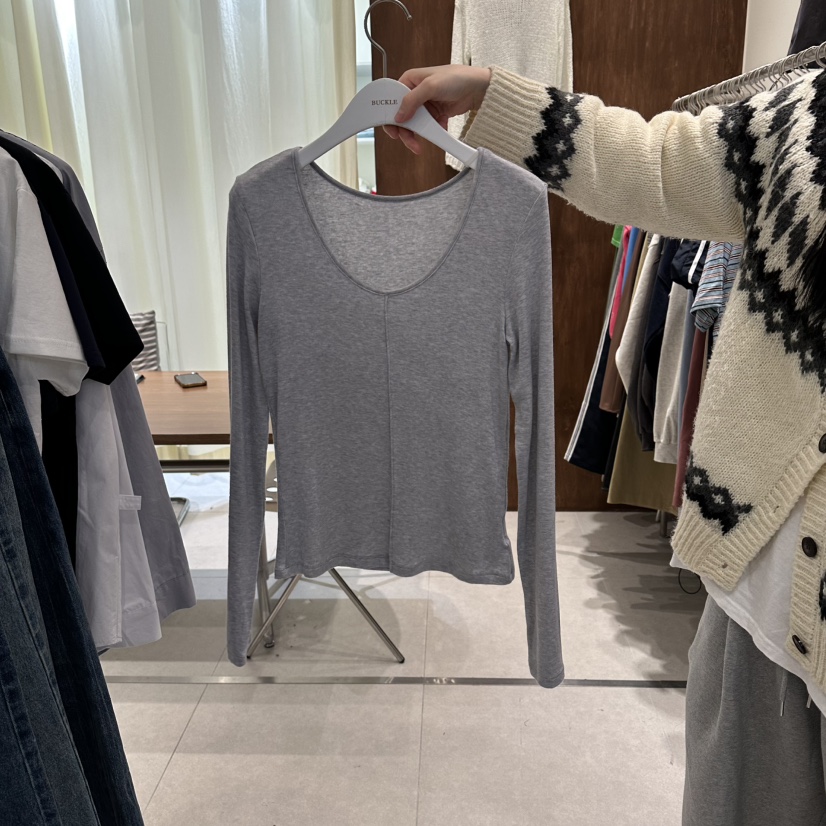 BUCKLE韓國東大門直郵女裝新品休閑時尚熱賣人氣長袖T恤雙面BUCKLE長袖T恤圖色4